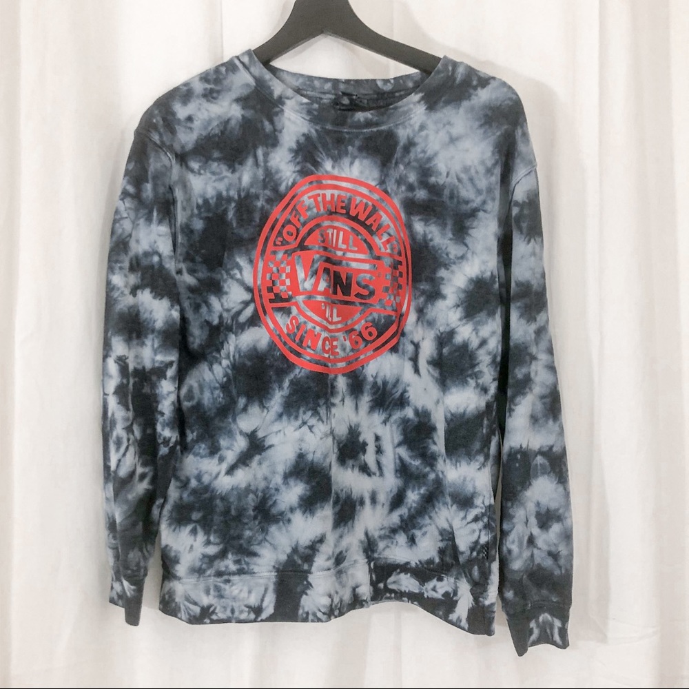 VANS graphic sweatshirt bleach tie-dye size small